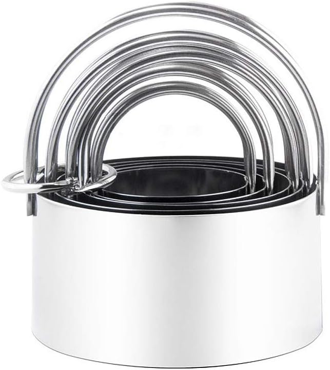 Stainless Steel Biscuit and Cookie Cutters with Handle - 5-Piece Set(1.75"~3.25"), for Professional Baking and Home Kitchen