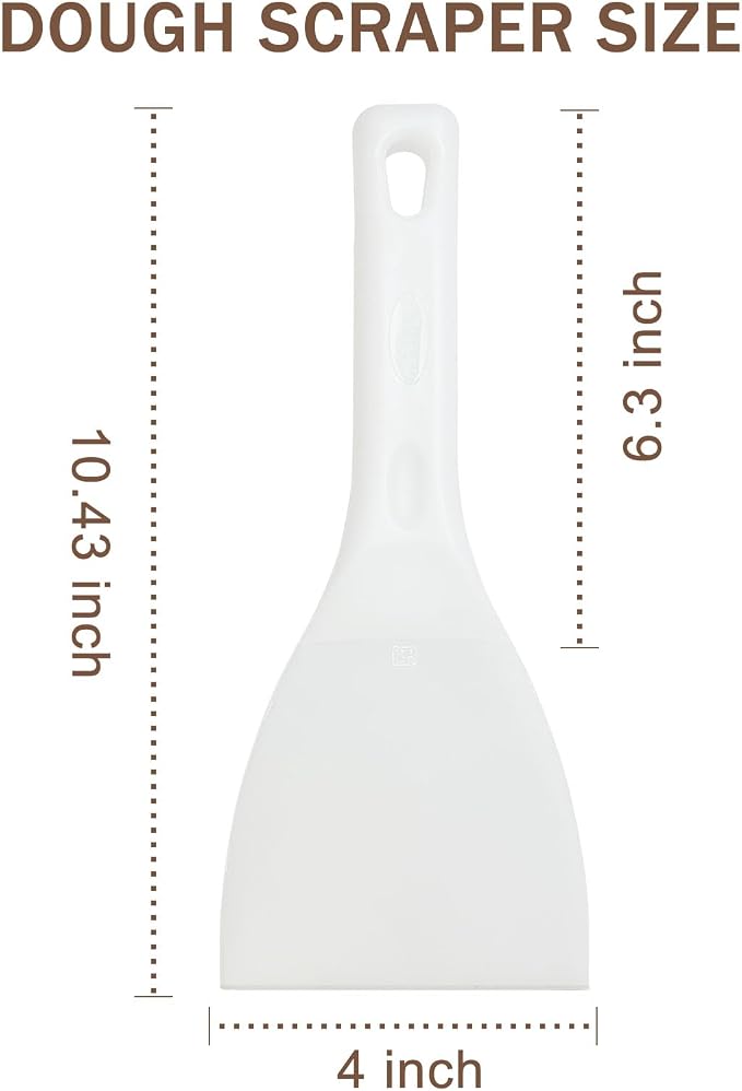 LRui Kitchen Professional Pizza Dough Scraper dough spatula,plastic flexible strip handle dough scraper（2 pack)