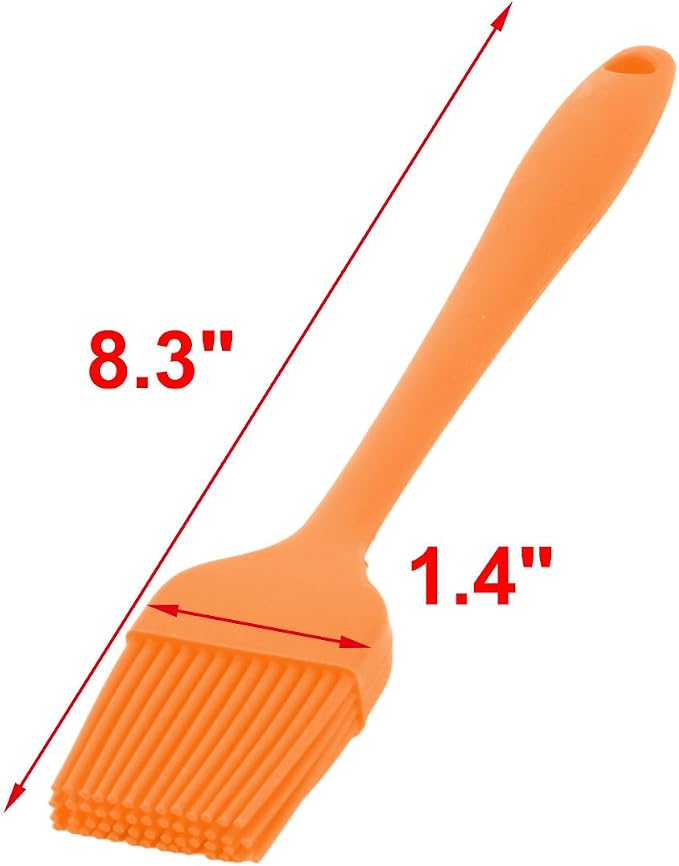 uxcell Silicone Family Bakery Cookie Cake Baking Tool Cream Butter Pastry Brush Orange