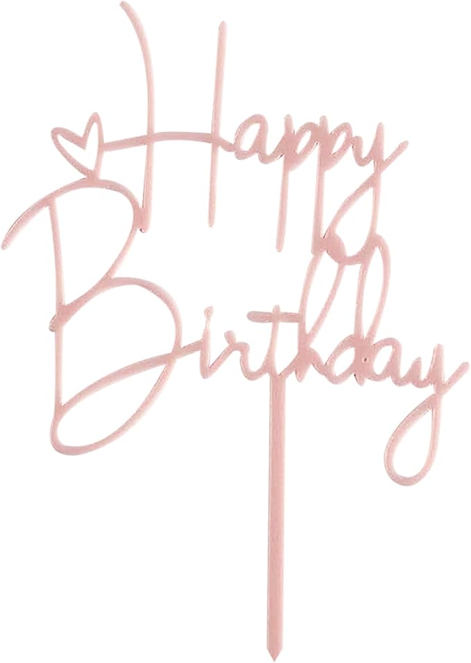 Happy Birthday Cake Topper Cake Decoration Birthday Cake Supplies (Pink cake topper)