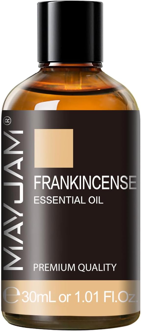 MAYJAM Frankincense Essential Oil for Diffuser Home Yoga Use, 1.01fl.oz | Long Lasting Scents, Essential Oils for Soap Candle Making, Frankincense Oil for Skin