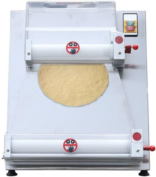 Pizza Dough Roller Sheeter, Max 16" Automatic Commercial Dough Roller Sheeter, 110V 370W Electric Pizza Dough Roller Stainless Steel, Suitable for Noodle Pizza Bread and Pasta Maker Equipment