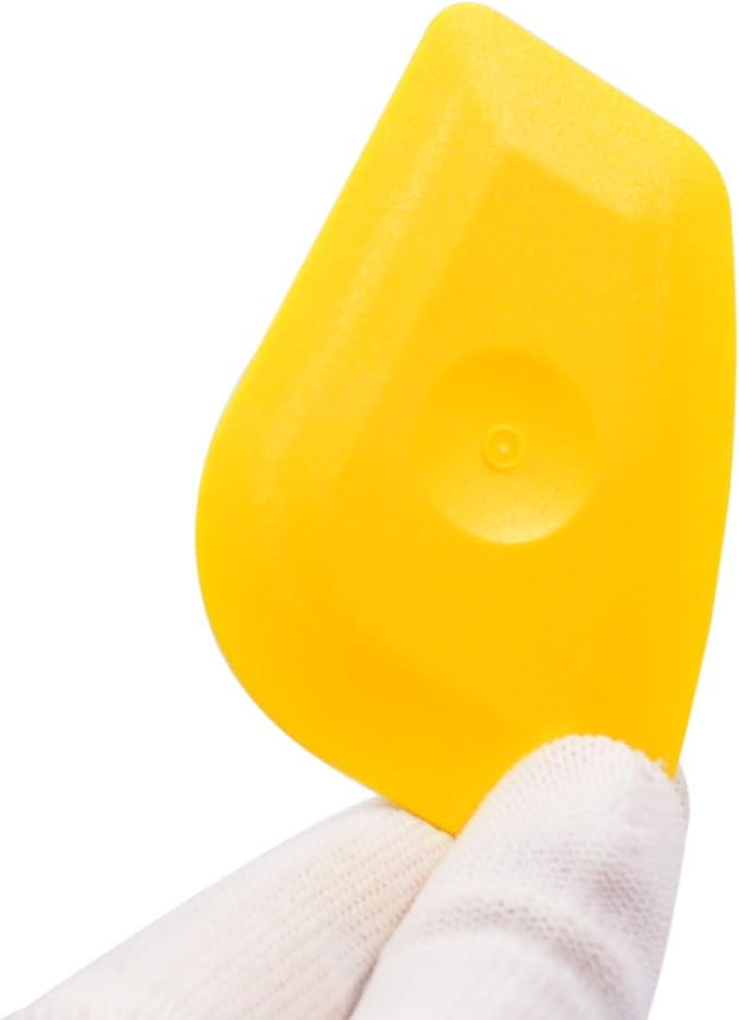 Small Handy Plastic Scraper Hard Sharp Card Round Edge for Home Universal Cleaning Squeegee, Decal Sticker Remover, Pack of 4