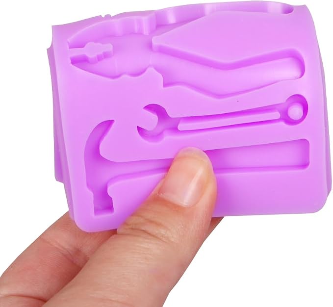 Construction Tools Silicone Molds, Hand Tools Wrench Hammer Chocolate Baking Molds for Cake Decoration Cupcake Topper Candy Sugar Craft Gum Paste Fondant Clay Resin