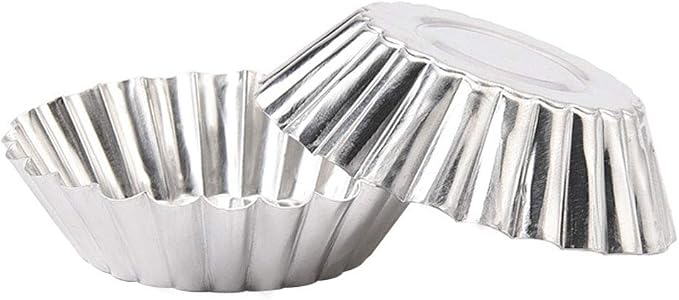 JTLB Egg Tart Mini Aluminum Cake Muffin Tins Pans Non Stick Cupcake Kitchen Reusable Baking Tools (30*Egg Tart Mo LDS)