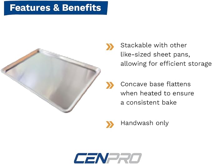 Cenpro 31H-005 Full-Size, Extra Heavy Duty Sheet Pan, 12 Gauge Construction, 18"x26"