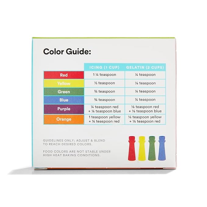 365 by Whole Foods Market, Plant-Based Food Coloring (Red, Yellow, Green & Blue Bottles), GLuten-Free, 0.3 Fl Oz Each, 1.2 Fl Oz Total