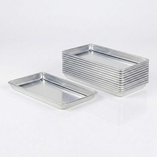 9.5" x 13" Quarter Sheet Pan 12 Pack Commercial Small Baking Sheet and Oven Tray