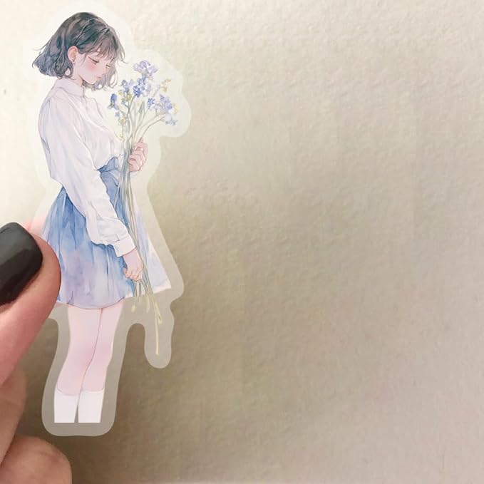 Fashion Girl Stickers for Girls and Woman, 50PCS PET Transparent Waterproof Stickers Pack for Water Bottles,Laptop,Scrapbook, Trend Themed Party Decorations