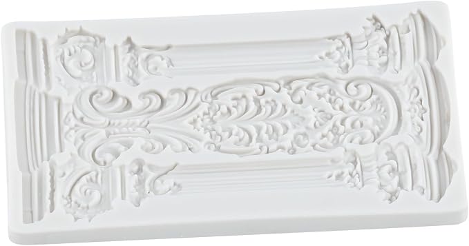 European Vintage Roman Column Silicone Mold Baroque Relief Pattern Pillar Fondant Molds for Cake Decorating Cupcake Topper Candy Polymer Clay Chocolate Gum Paste