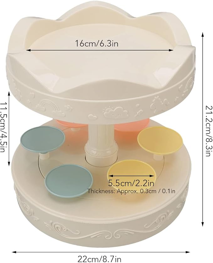 Automatic Rotating Dessert Display Stand, 6 Trays Double Layer Rotating Dessert Machine Cupcake Display Table Swing Tray with Music for Wedding Birthday Party Supplies