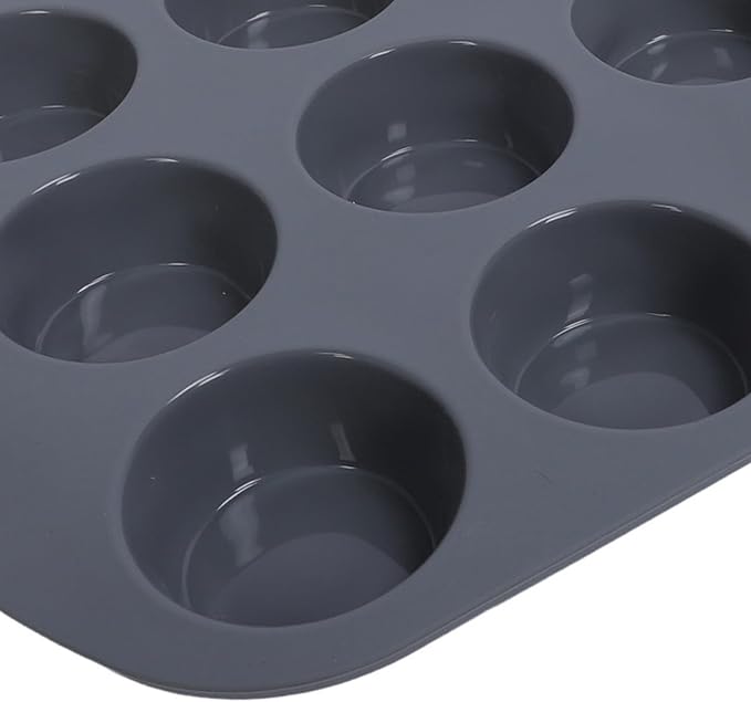 Silicone Muffin Pan, Non Stick Cupcake Pan for Baking Muffins and Donuts, Heat Dishwasher Safe Silicone Baking Tray with Even Heating for Kitchen Oven Use
