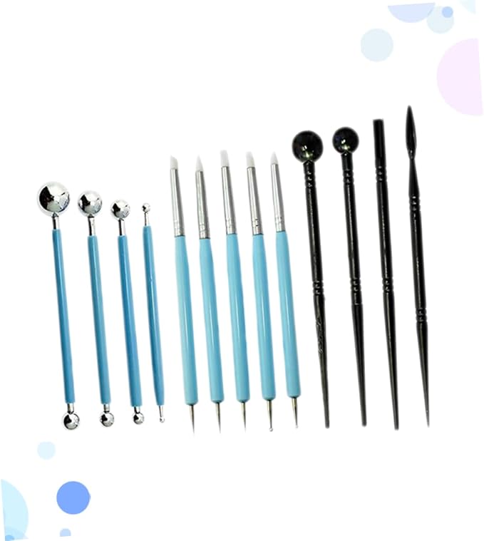 PRETYZOOM 13 Pcs Fondant Sculpting Tools Set Cake Decoration Pens for Sugar Craft Dough Engraving and Modeling Kit for Bakery Pottery and DIY Cake Decoration