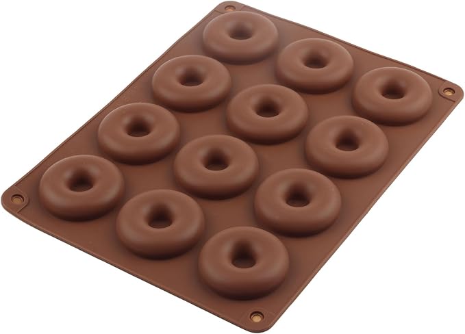12 Cavity Donut Silicone Chocolate Molds For Candy Chocolate Cake Decoration