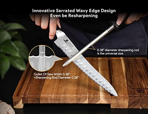 Piklohas 8 Inch Resharpenable Bread Knife+Bread Box for Kitchen Countertop