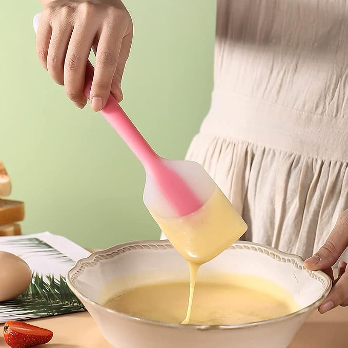 3 Pcs Silicone Spatula,8.2 Inch Heat-Resistant Spatula,Non-stick Rubber Spatulas, Baking Mixing Tool (Small)