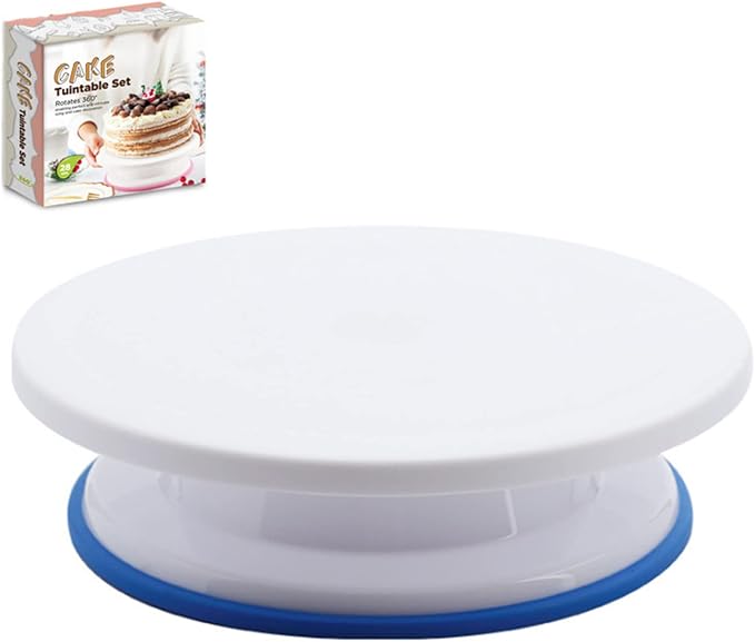 Cake Stand, 11 Inch Rotating Cake Turntable, Turns Smoothly Revolving Cake Spinner Stand,Cake Decorating Stand Plastic Cake Turntable Rotating Cake Base for Cake Frosting