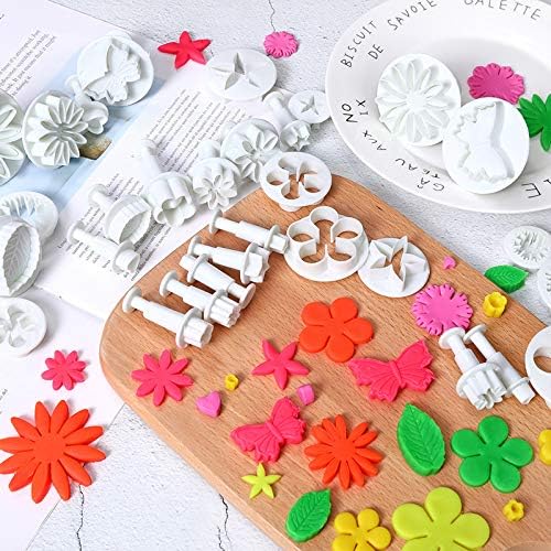 33 Pcs Fondant Cake Cookie Plunger Cutter Mold Sugar craft Shape DIY Tools