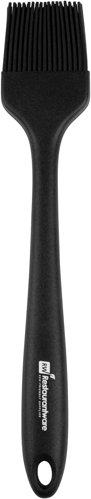 Restaurantware 10.2 Inch Pastry Brush 1 Heat-Resistant Basting Brush - Dishwasher-Safe Hanging Hole Black Silicone Cooking Brush For Spreading Oil Butter Or Sauce