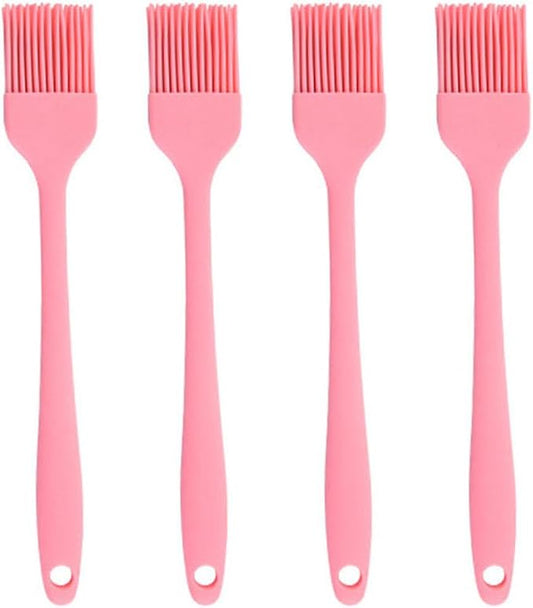 Silicone Oil brush, for BBQ Kitchen Cooking Baking and Grilling (4 PCS,pink)