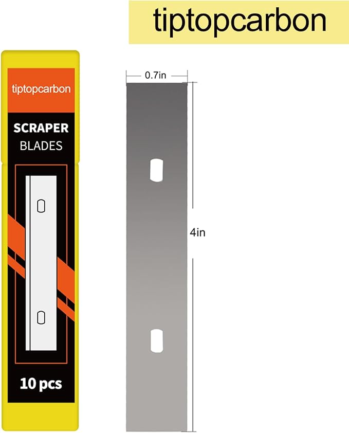 4" Scraper Blades 60 pcs Replacement Stainless Steel Razor Blade for Scraper to Remove Wallpaper Adhesive Vinyls