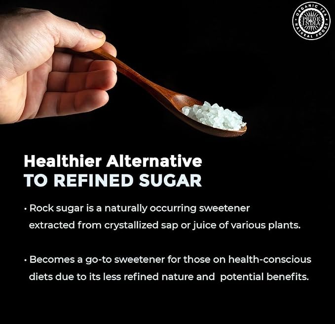 Pride Of India - Natural Crystal Rock Sugar Whole - 12 oz (340 gm) Medium Dual Sifter Jar - Authentic Indian Sugar Crystals - Used to Sweeten Milk or Tea - Offers Best Value for Money