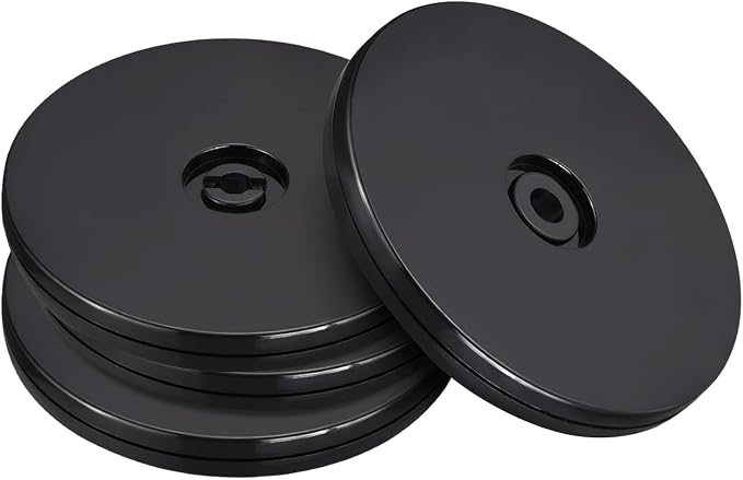 MECCANIXITY 4inch Rotating Swivel Stand with Steel Ball Bearings Lazy Susan Base Turntable for Kitchen Corner Cabinets, Black Pack of 4