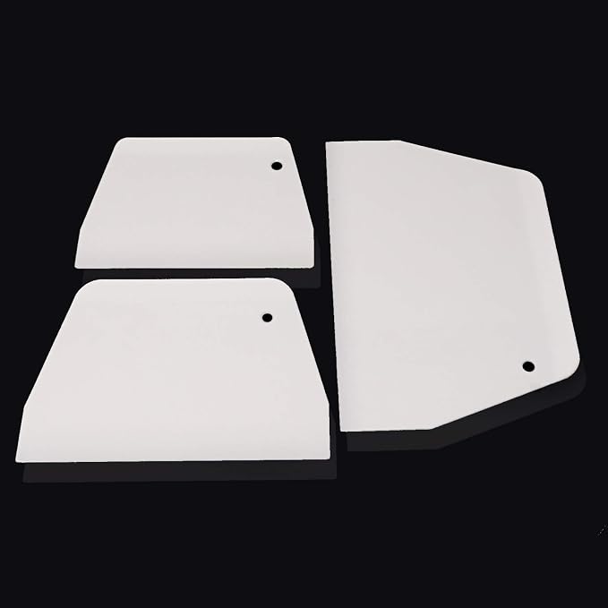 Honbay 3PCS Plastic White Trapezoidal Dough Cream Butter Scrapers Scrapers cake spatulas for Baking