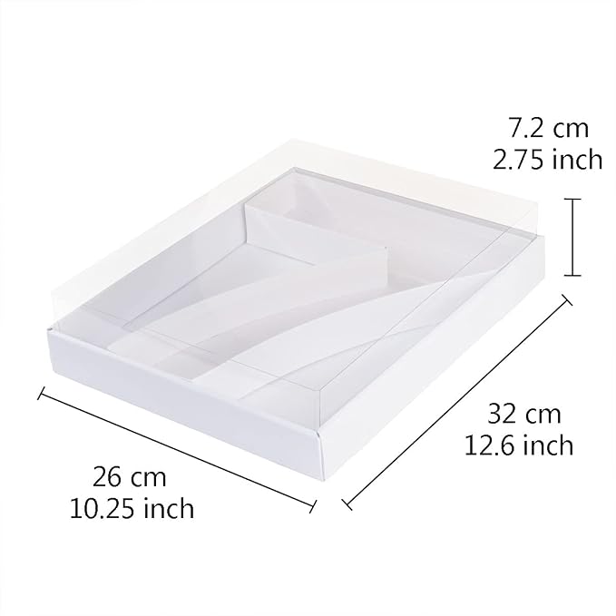 WENPACK 12.5" Cardboard Number Shaped Mache Cupcake Strawberries Fillable Carton Box with Clear Lid (White, 7)