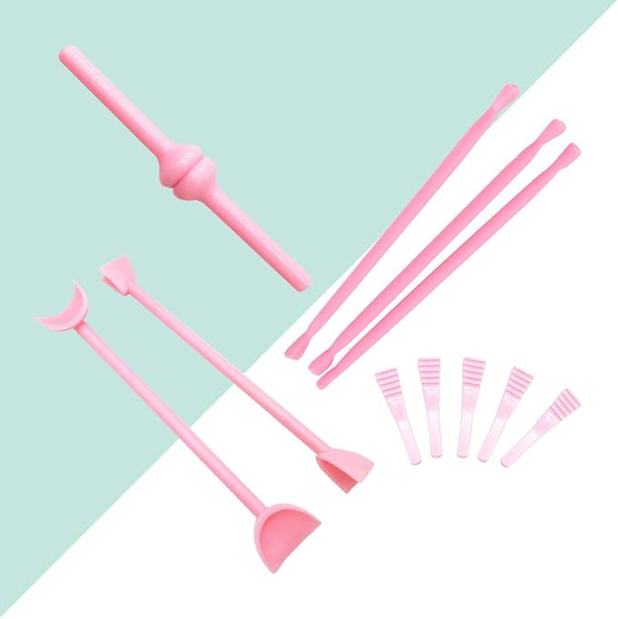 Cabilock 11-Piece Fondant Cake Carving Tools Set with Soft Flexible Tips for Detailed Pastry Sculpting Sugar Craft Lace Printing Moulds Perfect for Home Kitchen Baking