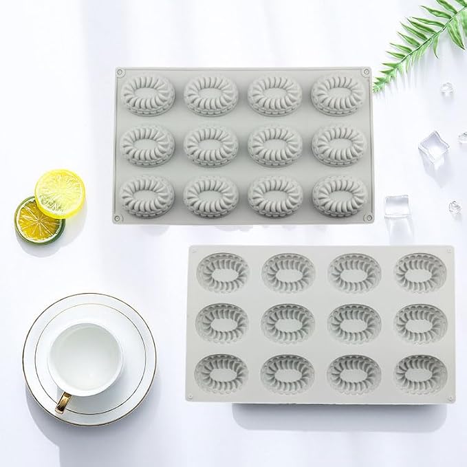 12 Cavity Braided Donut Silicone Candy Molds Wreath Chocolate Mold For Candy Chocolate Cake Decoration