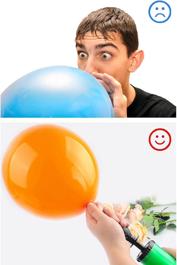 Balloon Pump Hand Held 2Pack, Double-Way Air Intake Portable Manual Inflator for Halloween Balloons, Yoga Balls, Balloon Garland, Party Decorations
