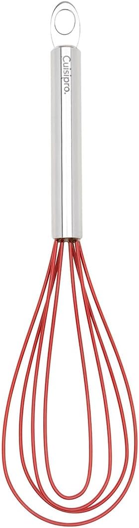 Cuisipro 10-Inch Silicone Flat Whisk, Red