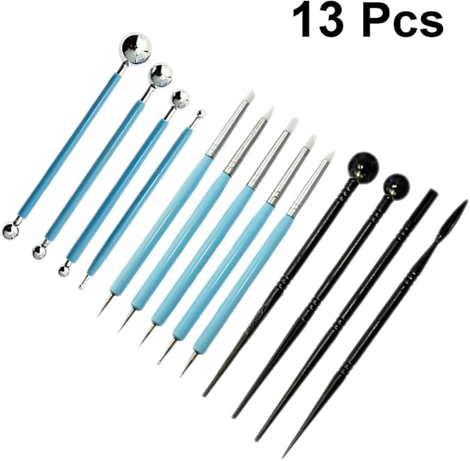 SHOWERORO 13pcs Fondant Sculpting Pen Set Cake Decorating Supplies Tools for Engraving Modeling and Trimming