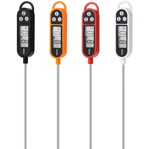 4pcs Candy Thermometer Digital Instant Read for Meat Kitchen Cooking Food Oil Deep Fry BBQ Grill Smoker (4, 9.6in)