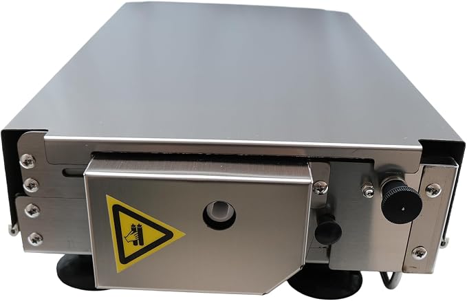40.9" x 15.5" folding dough sheeter with included sheeter board. Portable manual dough roller machine constructed of stainless steel. Adjustable thickness control.