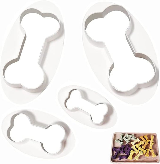Dog Bone Cookie Cutters, Bone Shape Cookie Cutters 4 Pcs/Set, Dog Treats Cookie Cutter, Homemade Dog Biscuit Treats Cutters Plastic Different Sizes Mini Small Medium Big