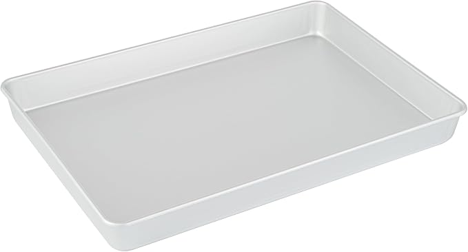 Restaurantware-Met Lux 18 x 12 x 2 Inch Straight-Sided Baking Tins, 12 Rectangular Cake Pans - Oven-Ready, Freezable, Anodized Aluminum Baking Sheet Cake Pans, Greaseproof, For Birthday Cakes