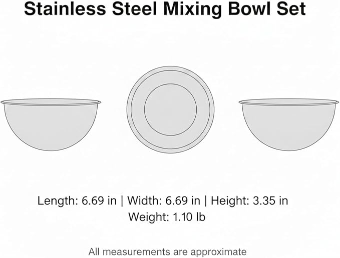 Home Cooks Stainless Steel Mixing Bowl Set with Nested Strainer for Efficient Washing and Food Prep