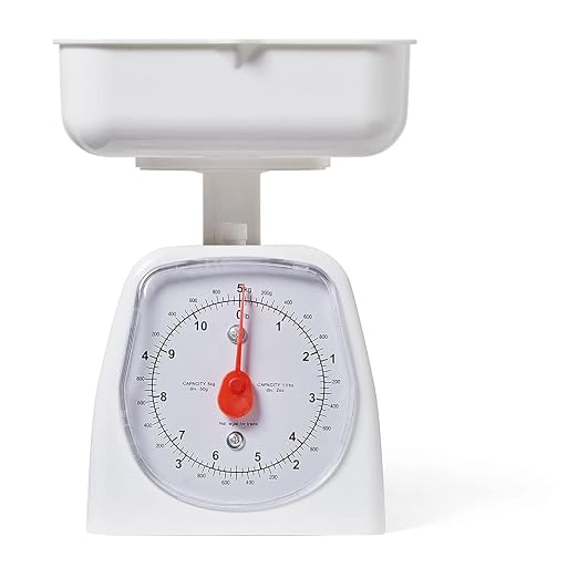 hand2mind Dual-Dial Analog Platform Scale, 5 Kg, Plastic, Kitchen, Weighing, Classroom, Elementary, Teacher Supplies