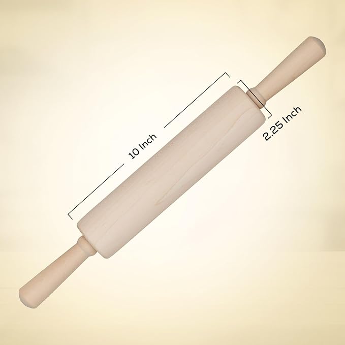 Mrs. Anderson’s Baking Stainless Steel Ball Bearing, Classic Wooden Rolling Pin, Made in America, 10-Inch x 2.25-Inch