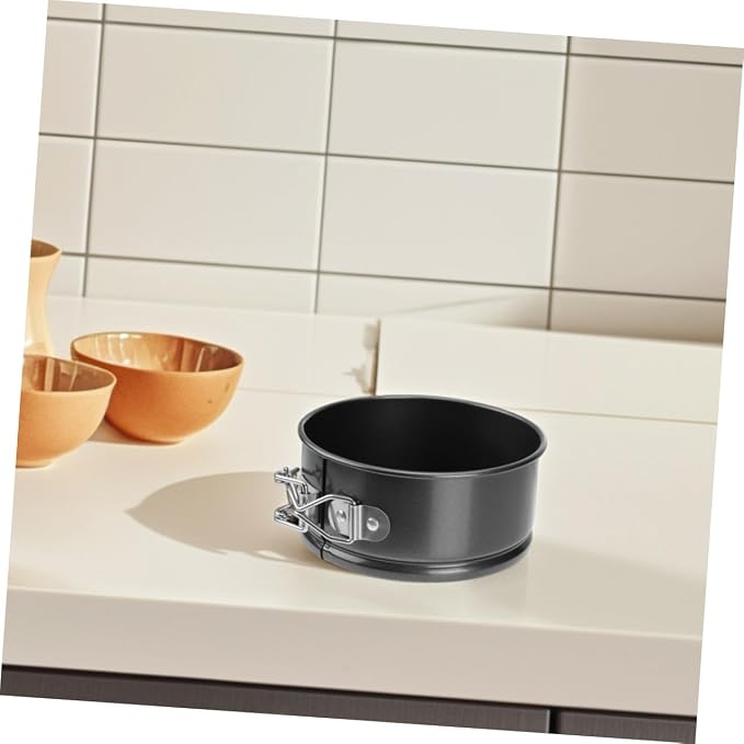 BESPORTBLE 4pcs Mini Round Cake Tins with Spring Latch Leakproof Seal Nonstick Steel Baking Pans for Cheesecake Quiche Pies and Tarts Easy Release and Cleaning for Home Bakers