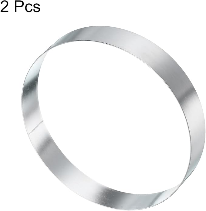HARFINGTON 2Pcs Round Cake Ring 5.5 x 1 Inch Seamless Stainless Steel Pastry Mousse Dessert Ring Mirror Coating for Baking Cooking English Muffins Crumpet Making Tool