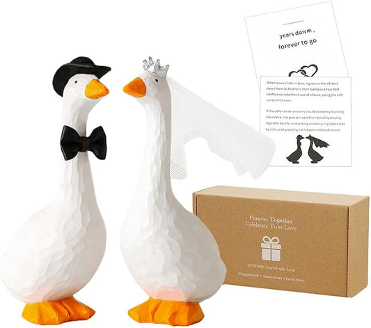 Fun Wedding Cake Toppers Unique Goose Cake Toppers, Couples Wedding Cake Decorations, Cool and Fun Wedding Cake Topper，Bride and Groom Engagement Anniversary