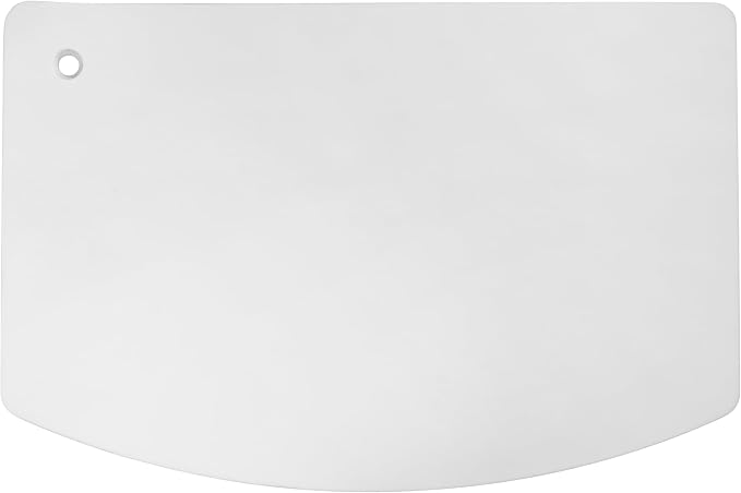 New Star Foodservice Plastic Bowl and Dough Scraper, 3.75 x 5.75 Inch White Polyethylene Bench Scraper, Bakery Grade Dough Cutter, Bowl Scraper, Pastry Prep Tool