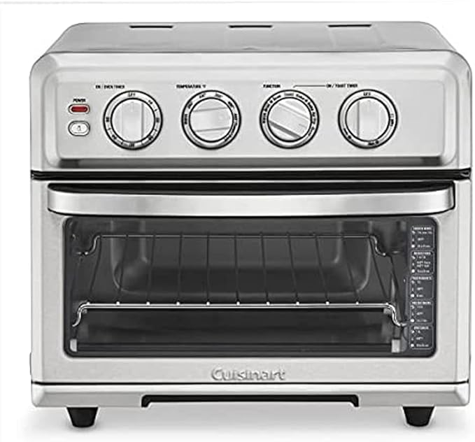 Cuisinart TOA-70 AirFryer Toaster Oven with Grill Stainless Steel Bundle with Deco Chef Pair of Red Heat Resistant Oven Mitt