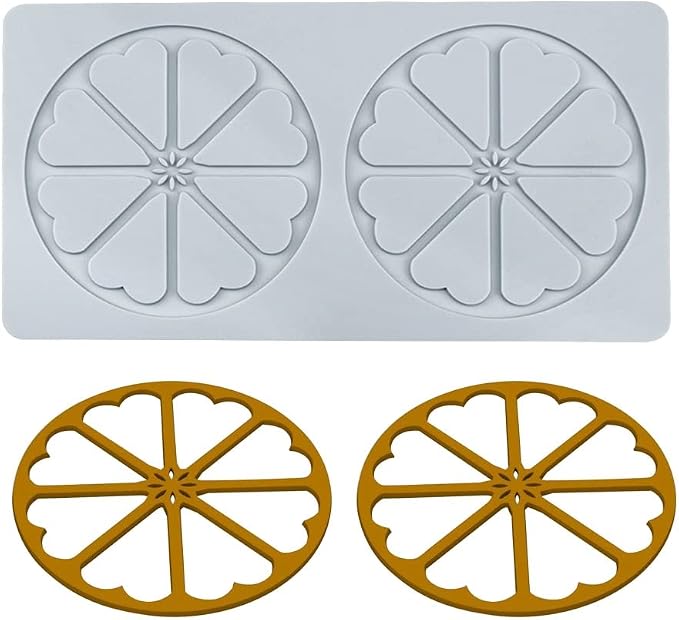 TUKE 3D Leaves Silicone Molds Flower Cake Fondant Mat Bee Leaf Pastry Moulds Rose Impression Chocolate Hollow Lace Mold (Sector_8.92x4.6x0.12inch_A)