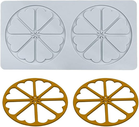 TUKE 3D Leaves Silicone Molds Flower Cake Fondant Mat Bee Leaf Pastry Moulds Rose Impression Chocolate Hollow Lace Mold (Sector_8.92x4.6x0.12inch_A)