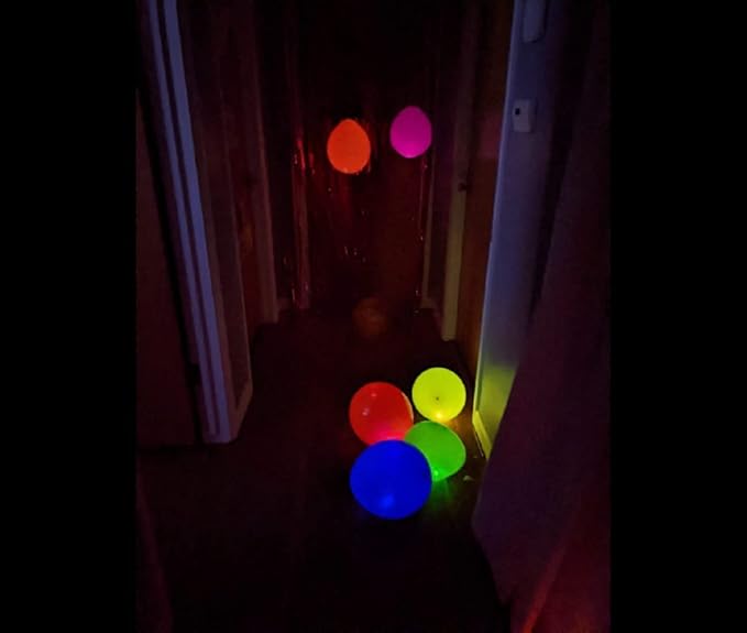 50 LED Light Up Balloons Mixed Color Non-Flashing Lasts 24 Hours Birthday Wedding Camping Glow Bachelor Christmas Housewarming Baby Shower Graduation Party Easter Halloween Valentine's Day Decorations