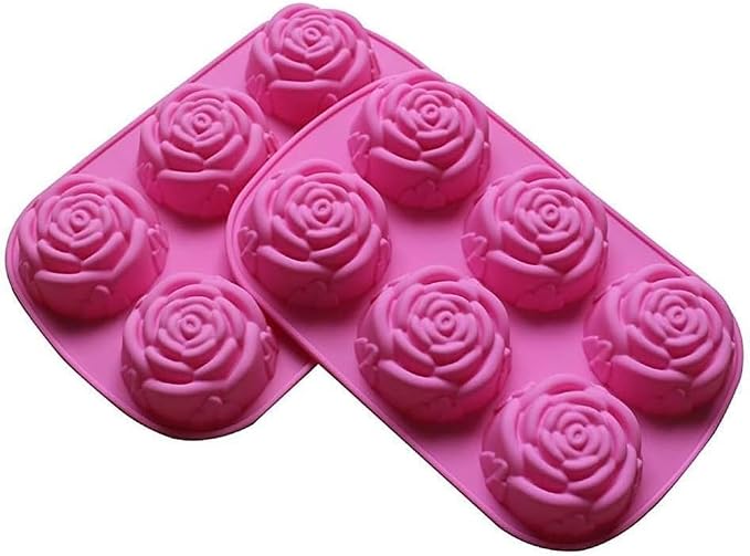 AKOAK 6-cavity Silicone Cake Mold, DIY Handmade Soap Mold, Non-stick Donut Mold, for Chocolate Pudding Jelly Muffin Cups, Kitchen Baking Decoration (Pattern)